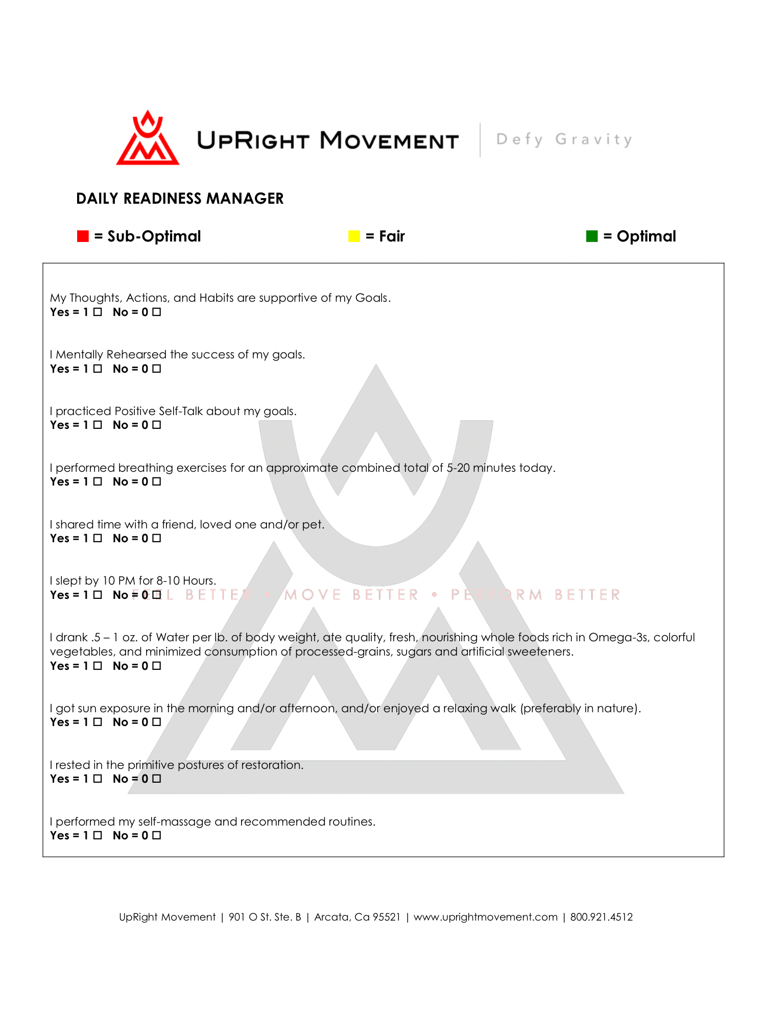 Daily Readiness Manager